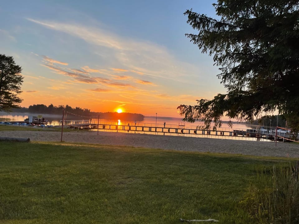 Natural landscape, Beach, Lake view, Sunset