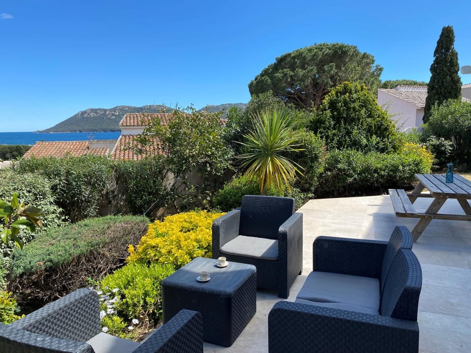 Patio, Day, Summer, Garden, Balcony/Terrace, Garden view, Sea view