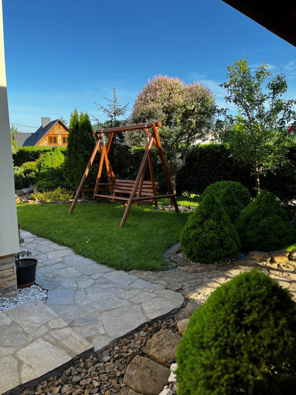 Property building, Spring, Day, Natural landscape, Children play ground, Garden, Garden view