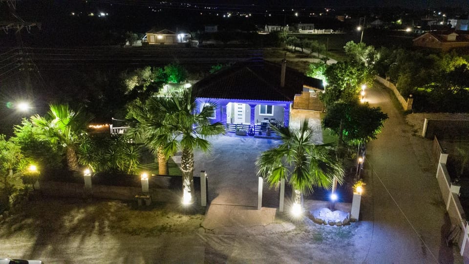 Property building, Night, Garden, Garden view