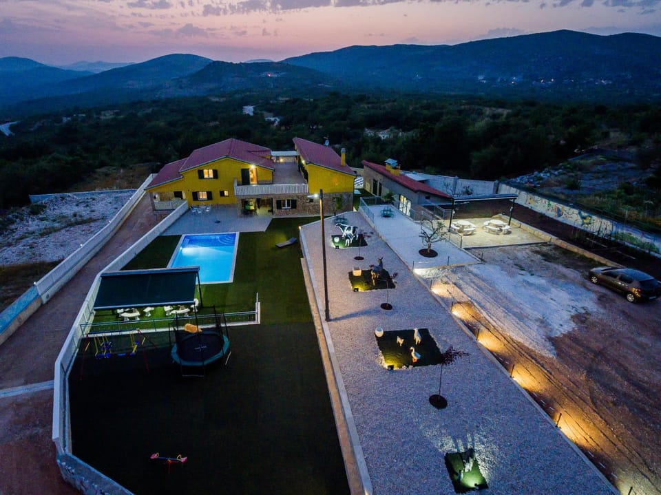 Bird's eye view, Mountain view, Swimming pool, Sunset