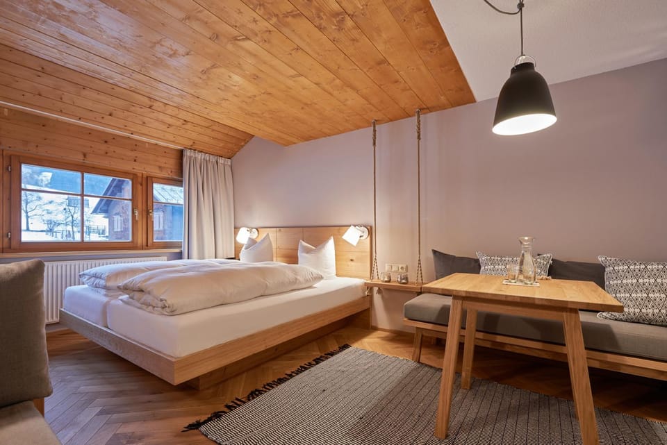 Bed, Mountain view