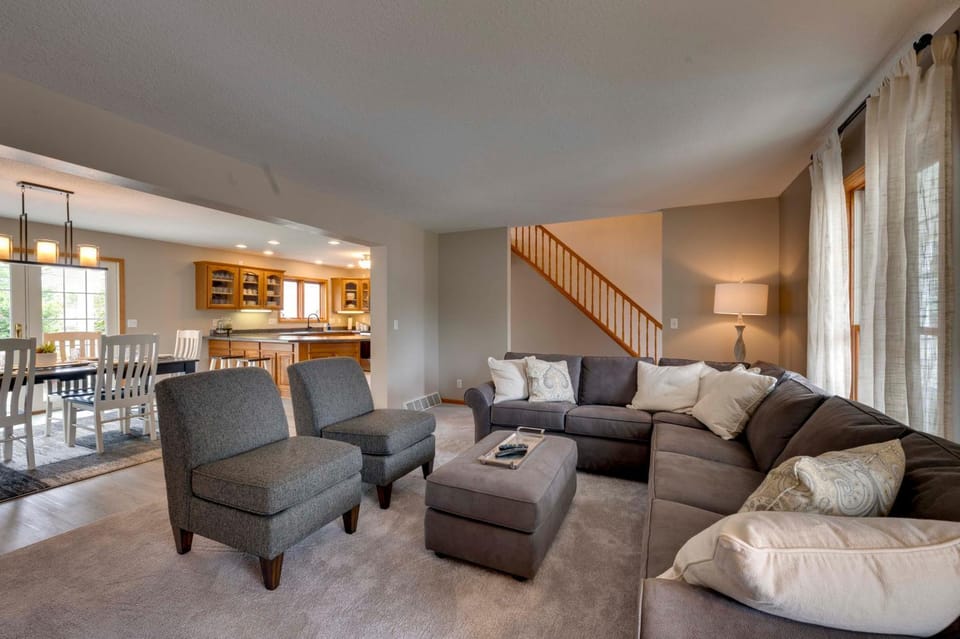 Game Room + Patio + Entertainment Area House in Iowa