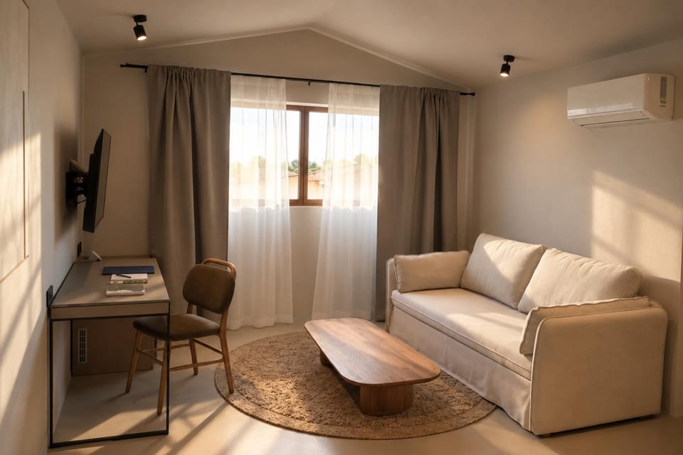TV and multimedia, Living room, Seating area, air conditioner