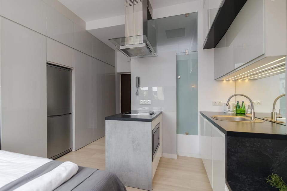 Kitchen or kitchenette, stove, kitchen