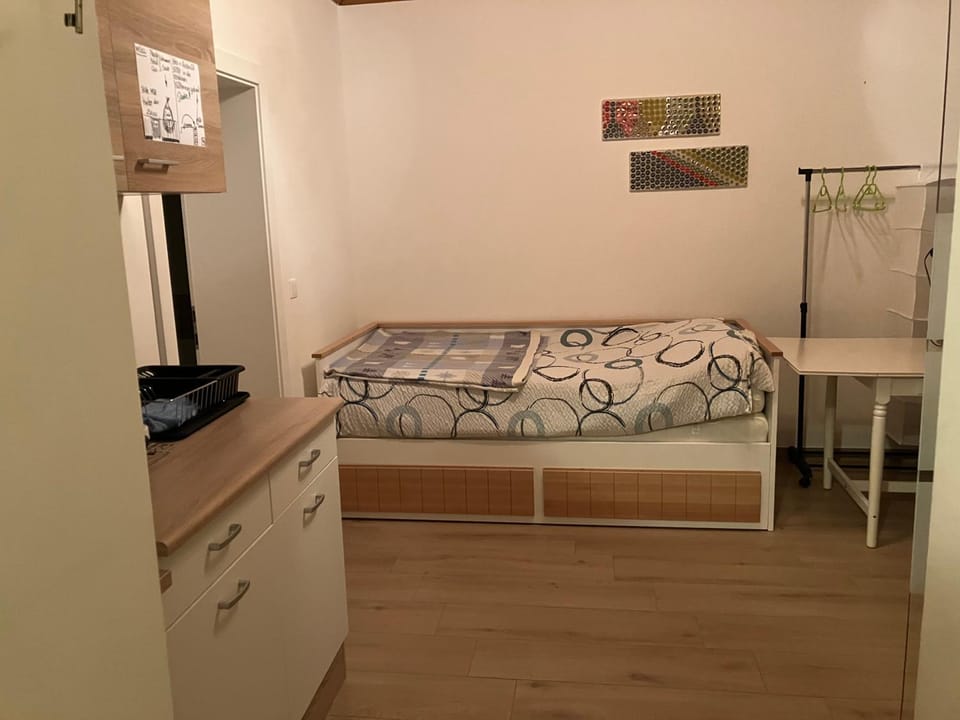 Bed, Kitchen or kitchenette, Photo of the whole room, Bedroom