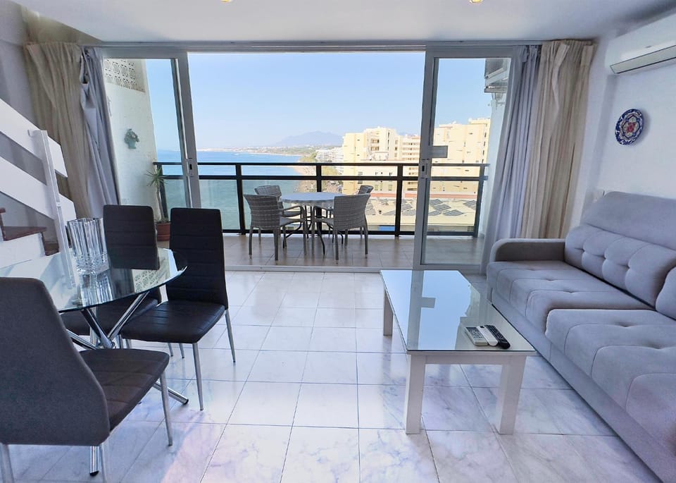 Balcony/Terrace, Living room, Dining area, Mountain view, Sea view