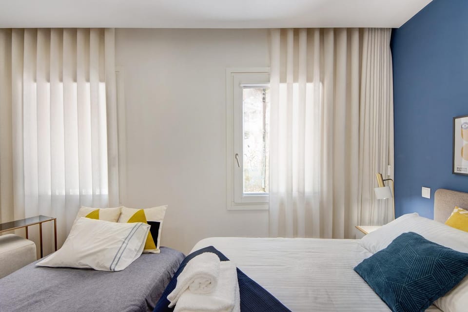 Property building, Living room, Bedroom