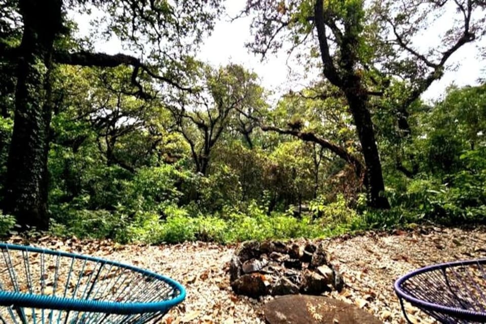 The Red Cabin at the bottom of Tepoztlán's Forest Cabin in State of Morelos