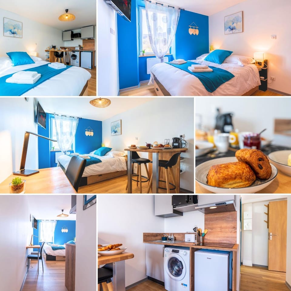 Bed, Kitchen or kitchenette, Living room, Food and drinks, Photo of the whole room, Seating area, Dining area, Bedroom, Food, minibar, stove, washing machine, dryer