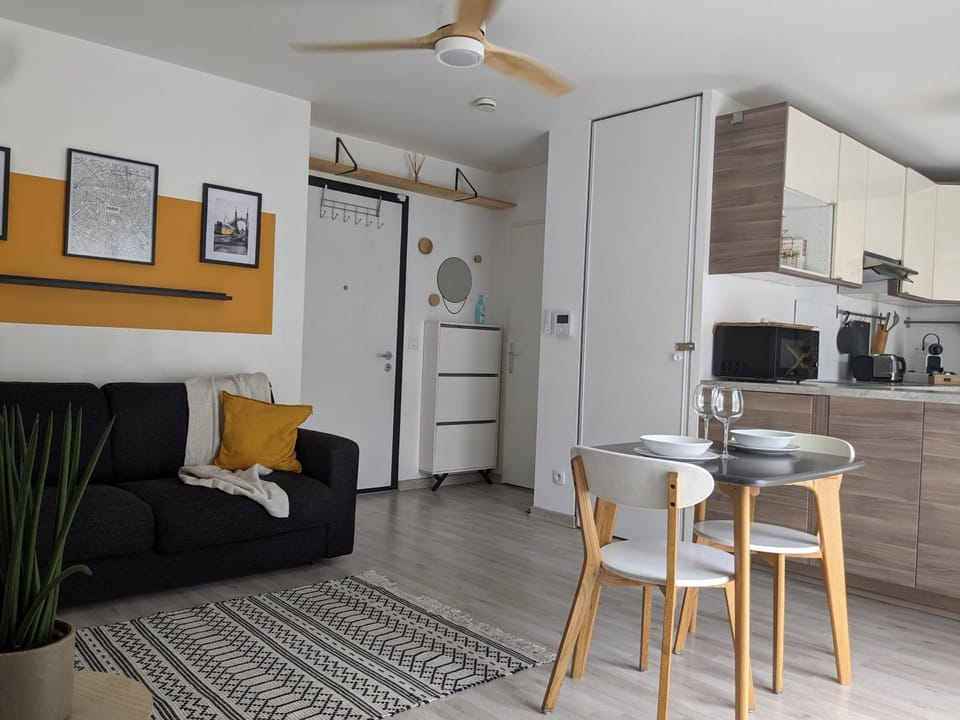 Living room, kitchen