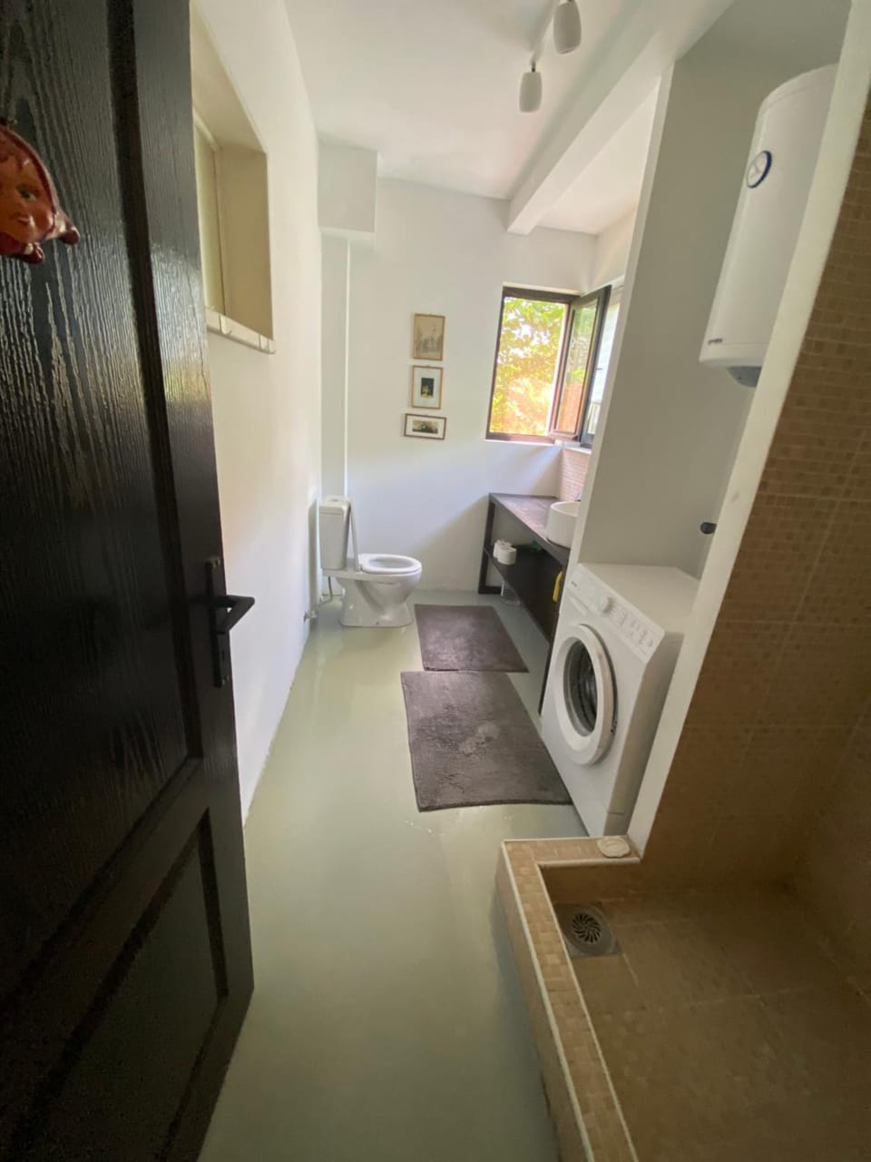 Bathroom, washing machine, dryer