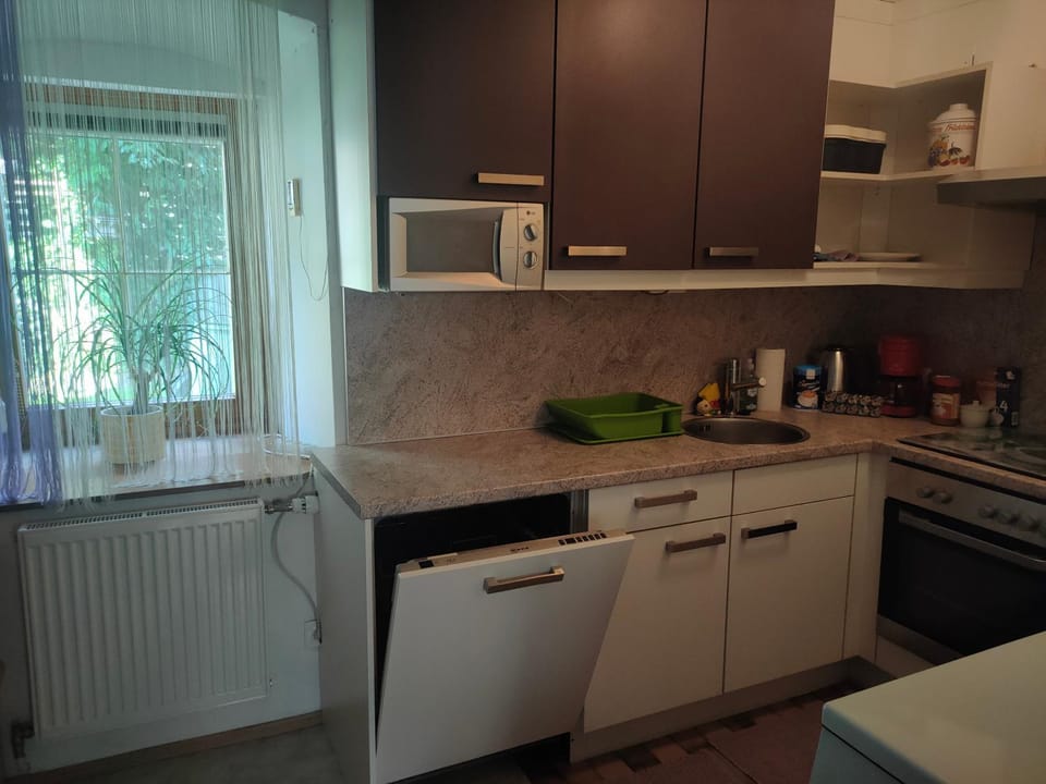 Coffee/tea facilities, Kitchen or kitchenette, dishwasher, oven, stove