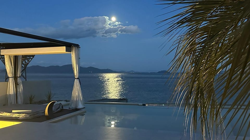 Night, Natural landscape, Lake view, Pool view, Swimming pool