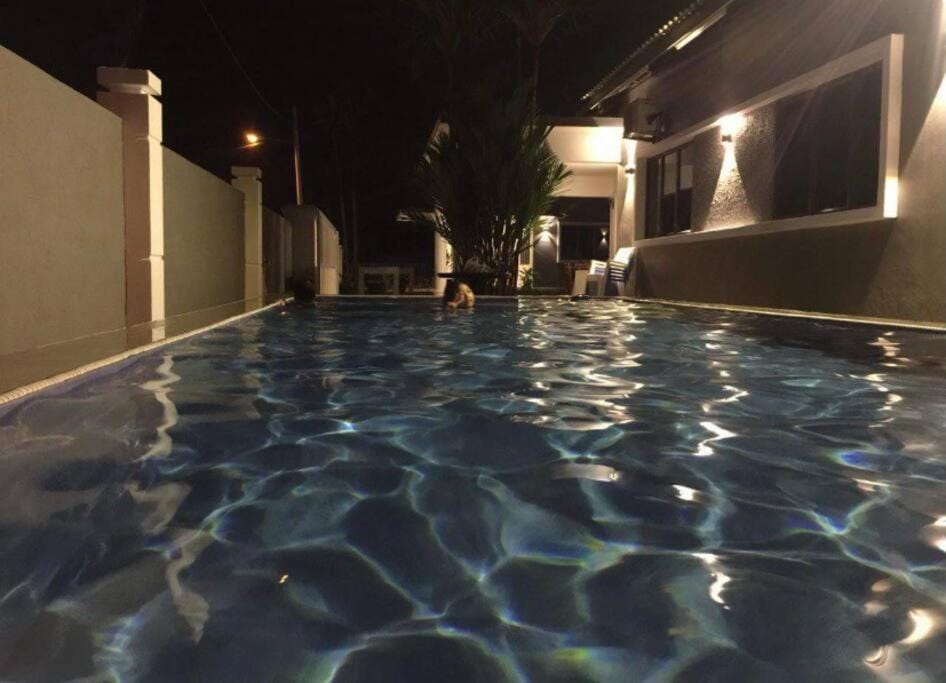 Night, Pool view, Swimming pool