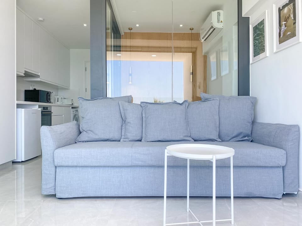 Kitchen or kitchenette, Living room, Seating area