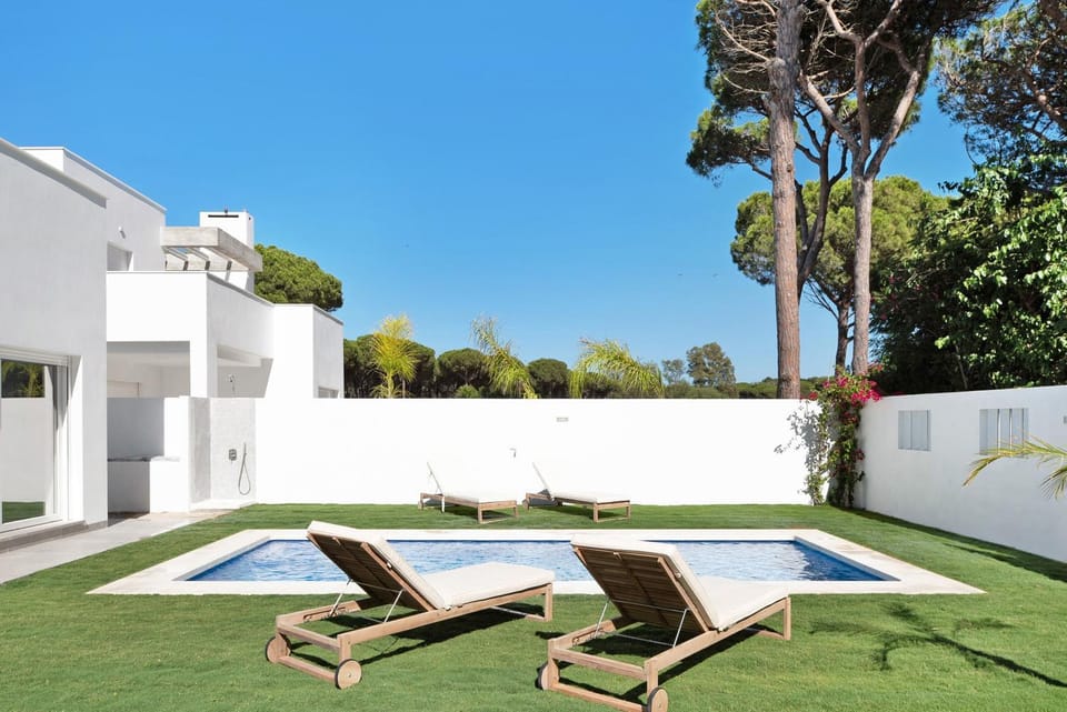 Property building, Living room, Swimming pool