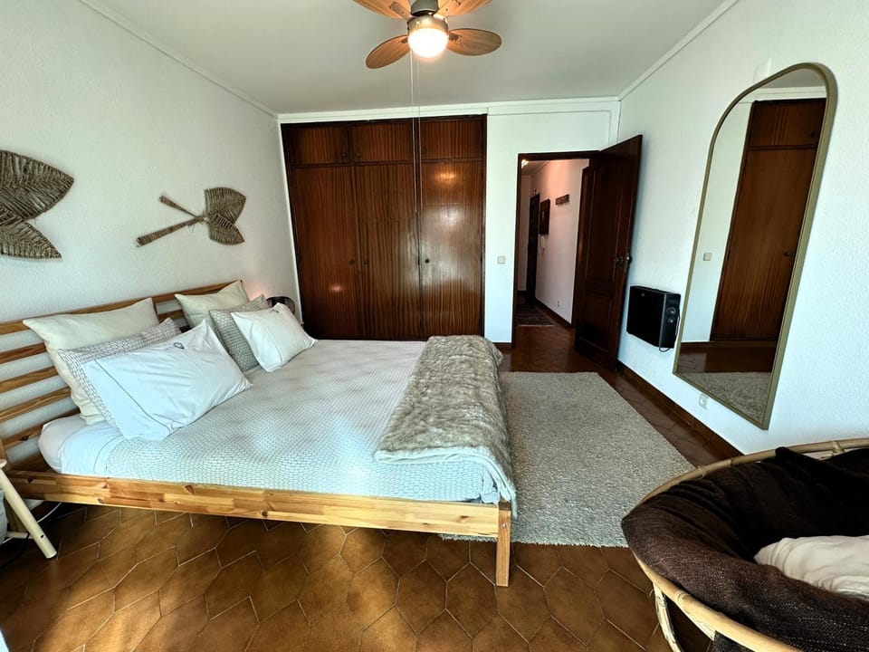 Bed, Bedroom, fireplace, internet, wardrobe