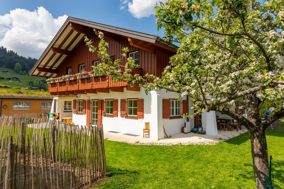 Property building, Spring, Day, Natural landscape, Garden, Garden view, Mountain view