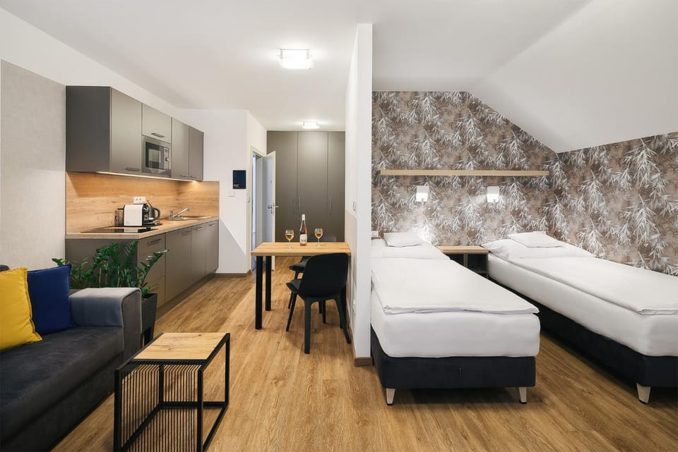Kitchen or kitchenette, Photo of the whole room, Seating area, Bedroom