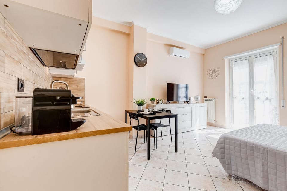 Bed, TV and multimedia, Kitchen or kitchenette, Photo of the whole room, Dining area, oven, pet friendly, air conditioner