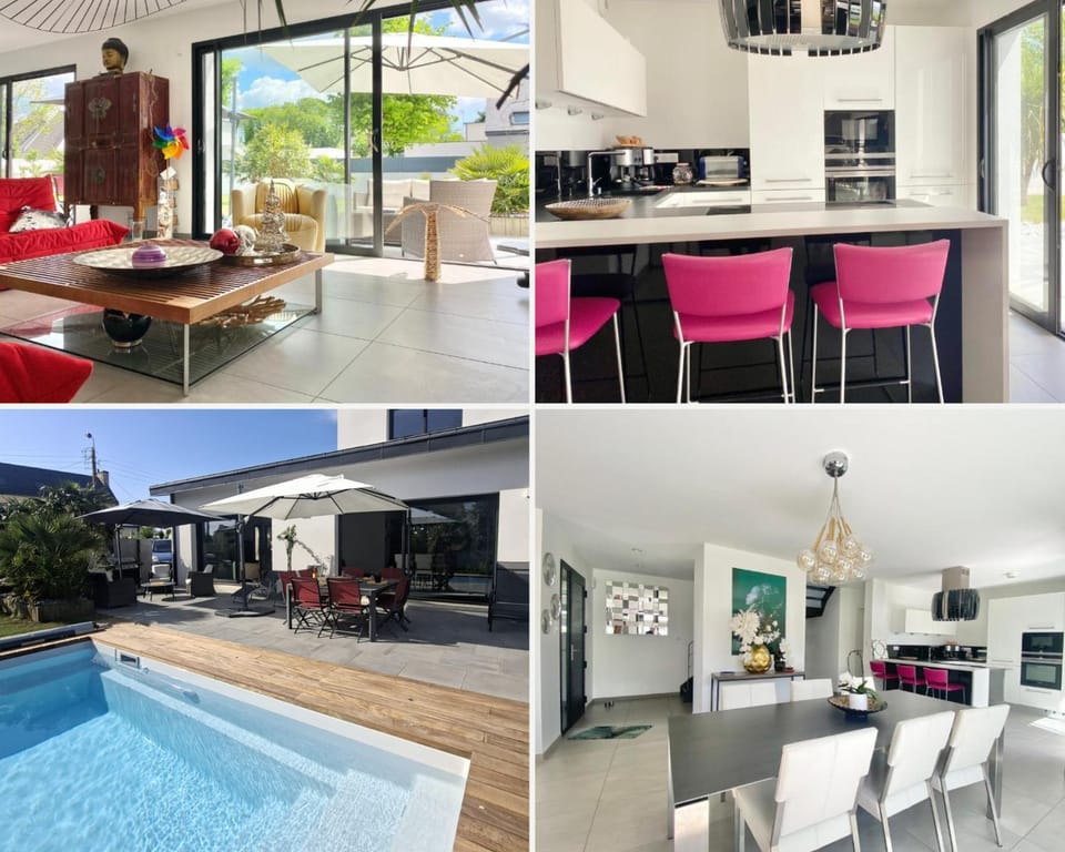 Garden, Living room, Seating area, Dining area, Pool view, Swimming pool, kitchen