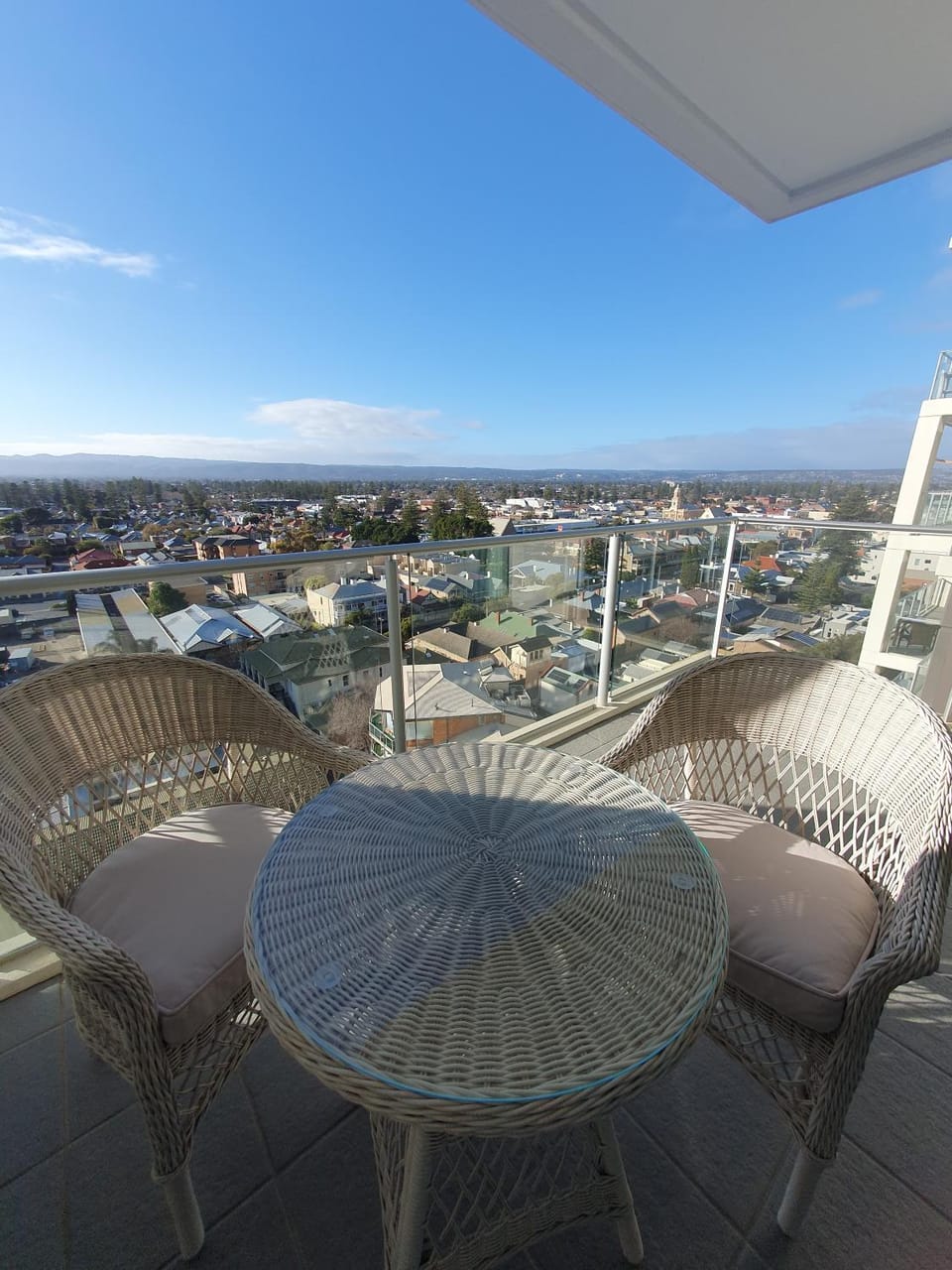 Patio, Seating area, City view