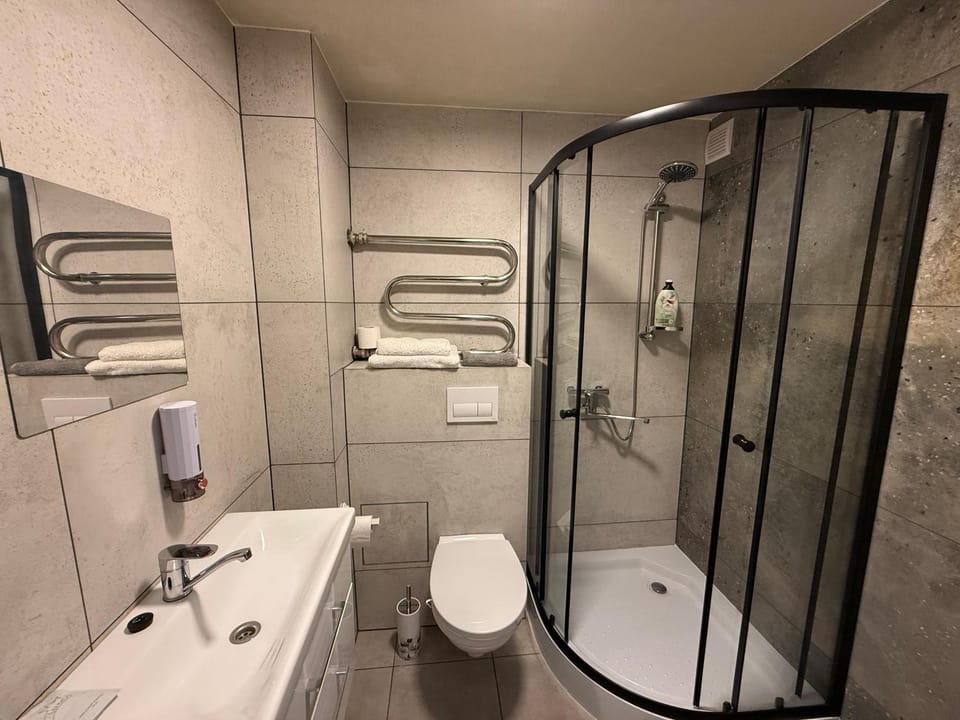 Shower, Toilet, Bathroom, towels