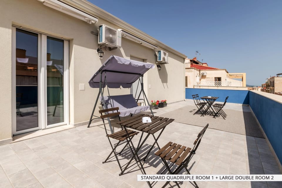 Property building, Patio, Day, View (from property/room), Balcony/Terrace, sunbed