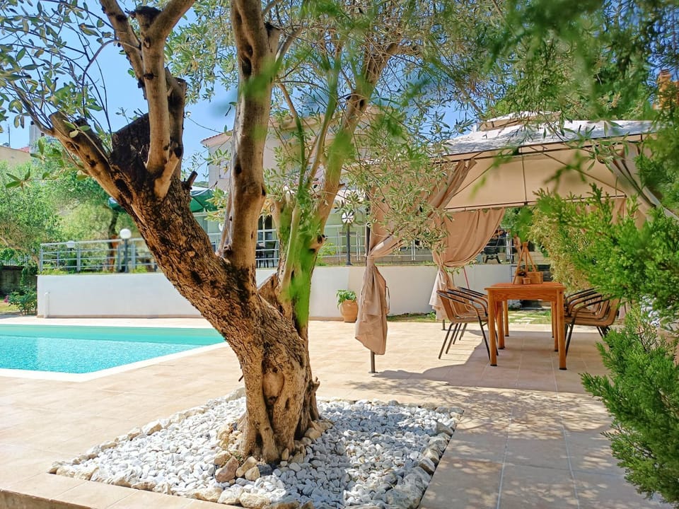Patio, Seating area, Pool view, Swimming pool
