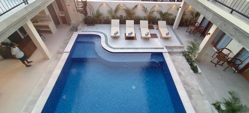 Pool view, sunbed
