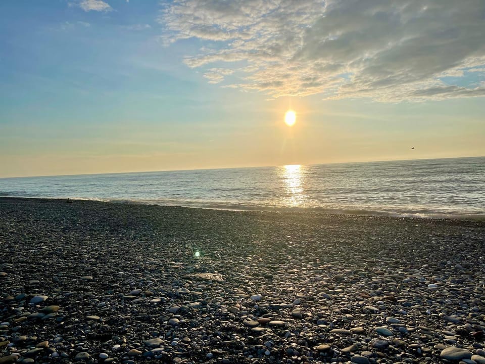 Beach, Sea view, Sunset