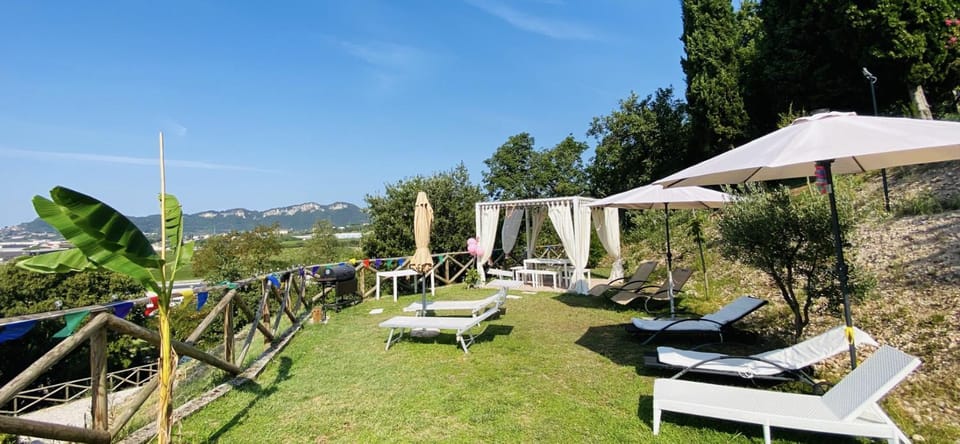 Spring, Day, Garden, Dining area, Garden view, Mountain view, sunbed