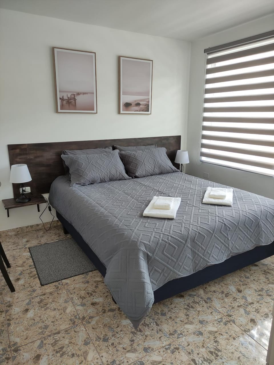 Bed, Photo of the whole room, Bedroom, towels