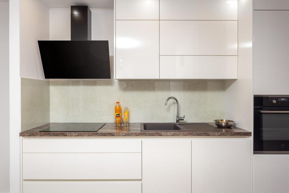 Kitchen or kitchenette, dishwasher, storage, stove