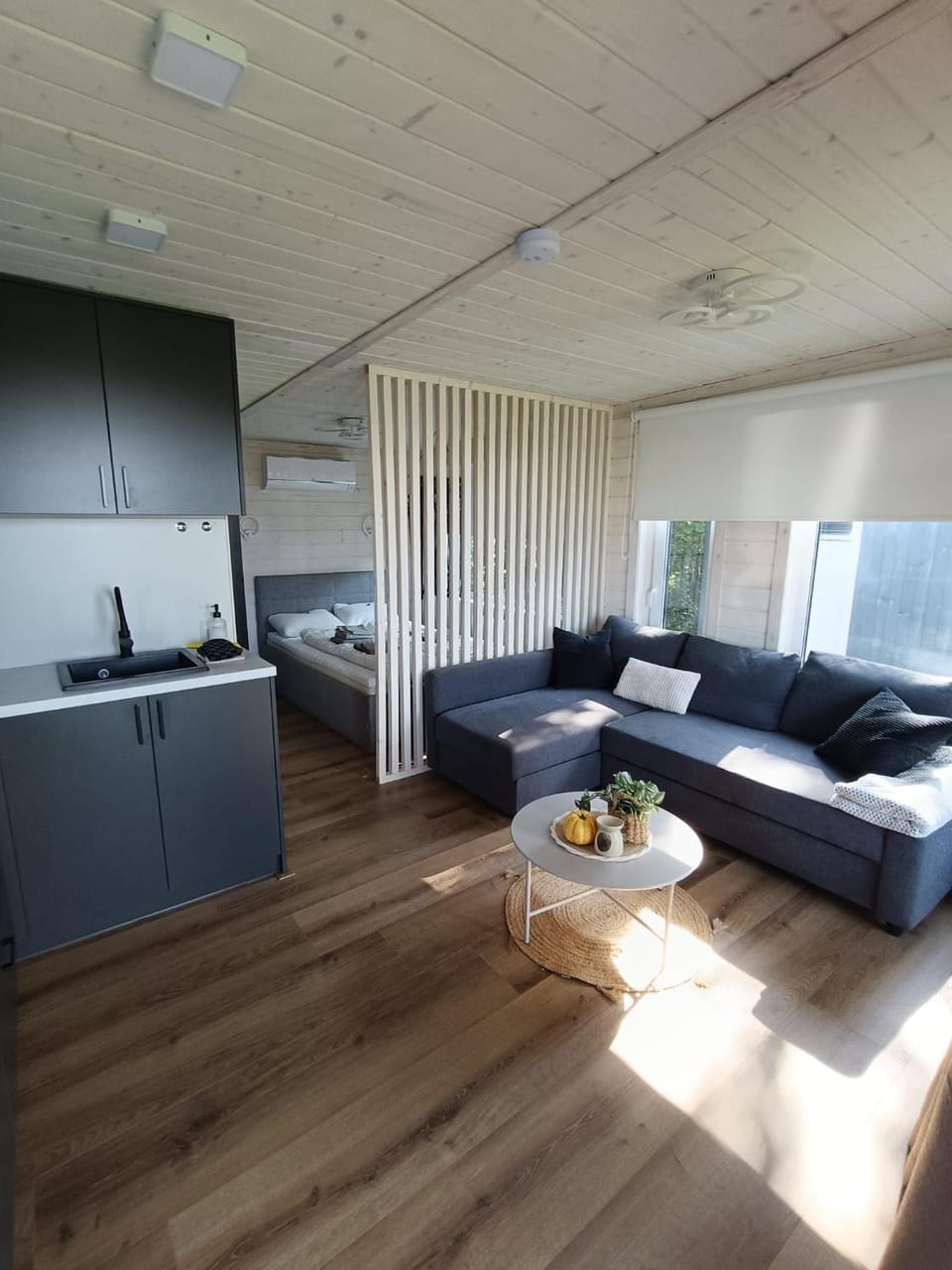 Tiny house aan het water op de appelhof House in Friesland, Netherlands