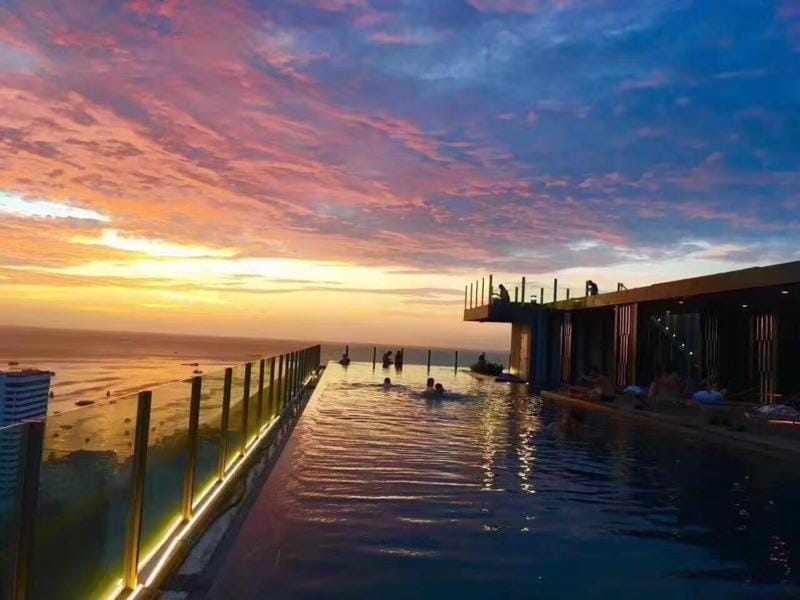 Sea view, Swimming pool, Sunset