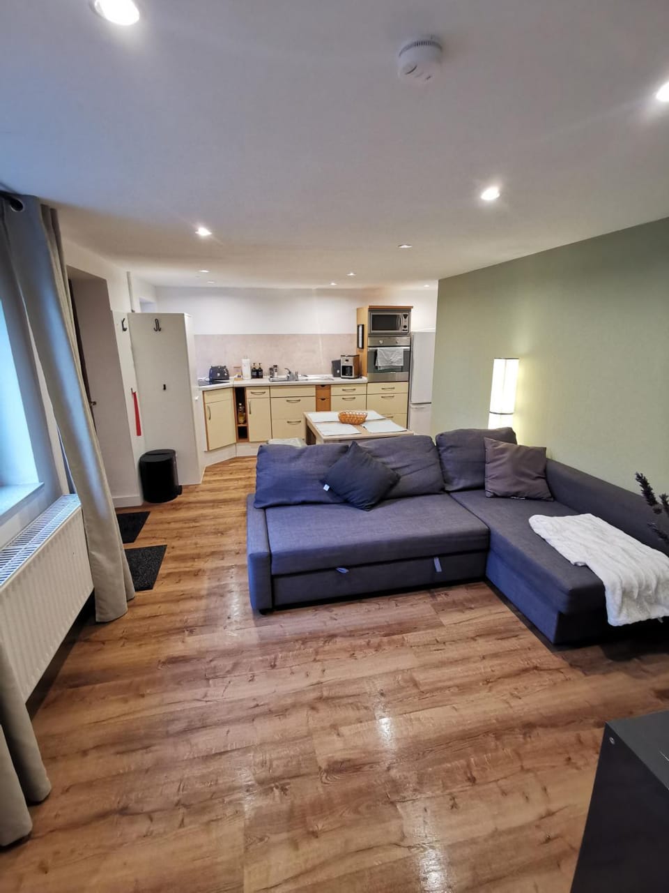 Kitchen or kitchenette, Living room, Seating area