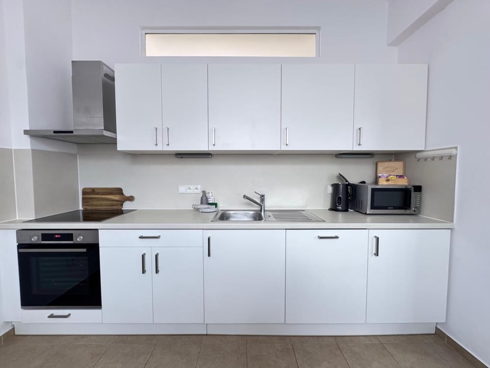 Kitchen or kitchenette, dishwasher, oven, stove