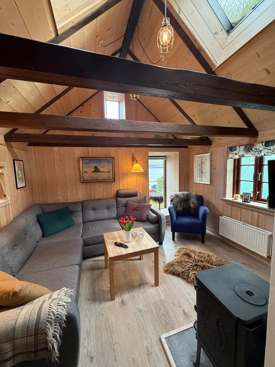 Living room, Seating area, Garden view, Mountain view, Sea view, fireplace