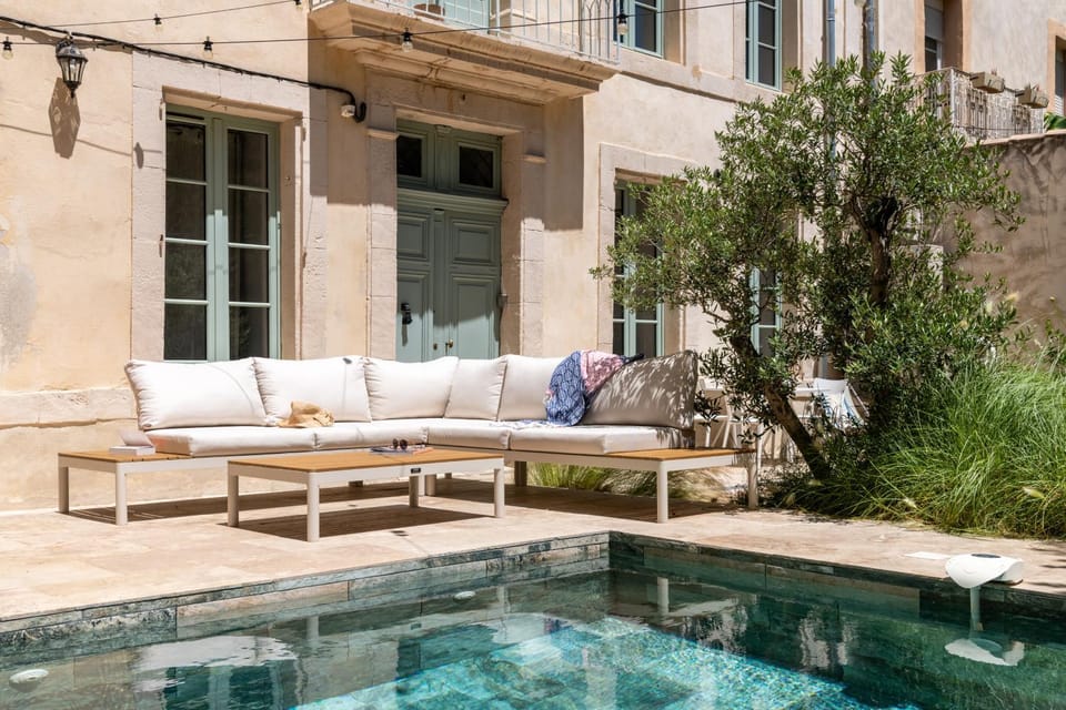 Balcony/Terrace, Seating area, Garden view, Swimming pool, sunbed