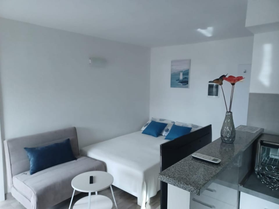 Bed, TV and multimedia, Living room, Seating area