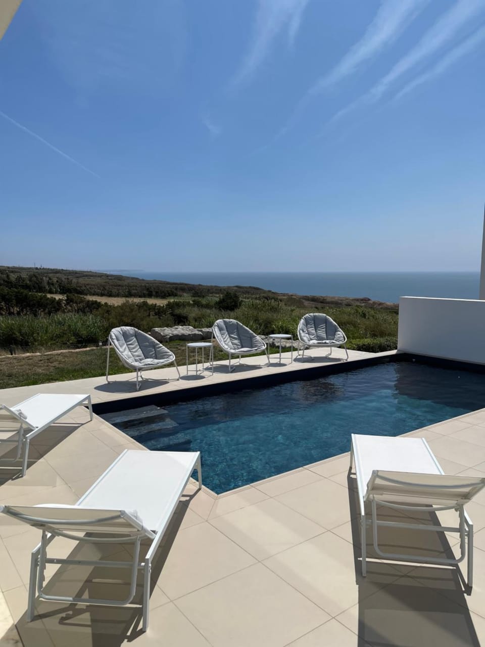 Patio, Natural landscape, Pool view, Sea view, Swimming pool