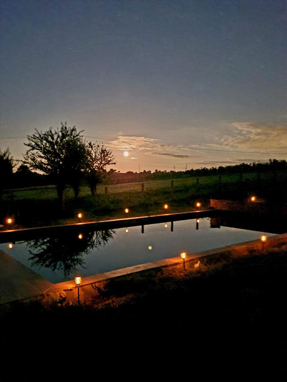 Swimming pool, Sunset