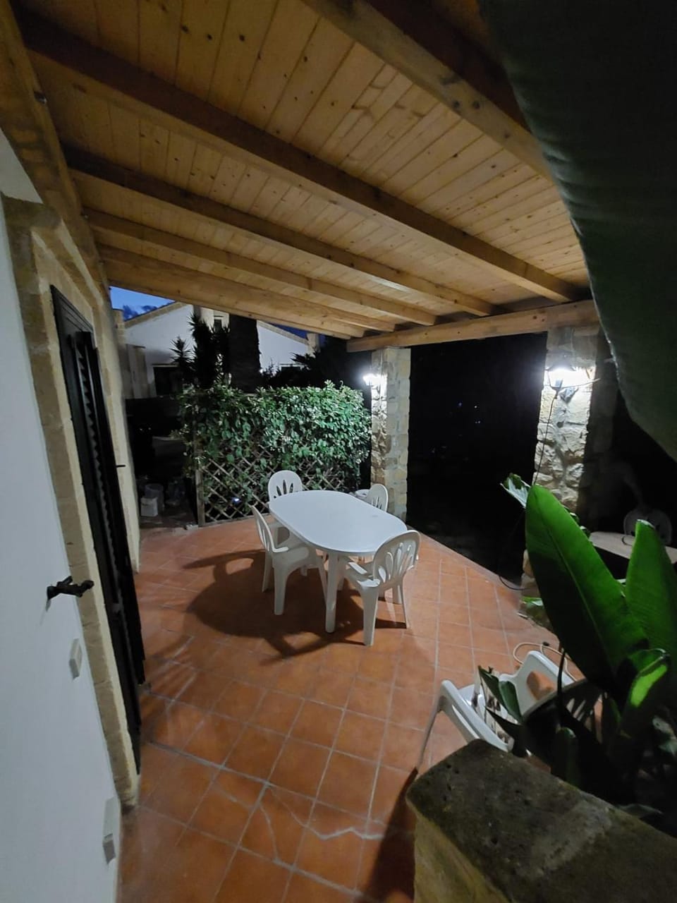 Patio, Night, Garden, Balcony/Terrace, Dining area, Garden view