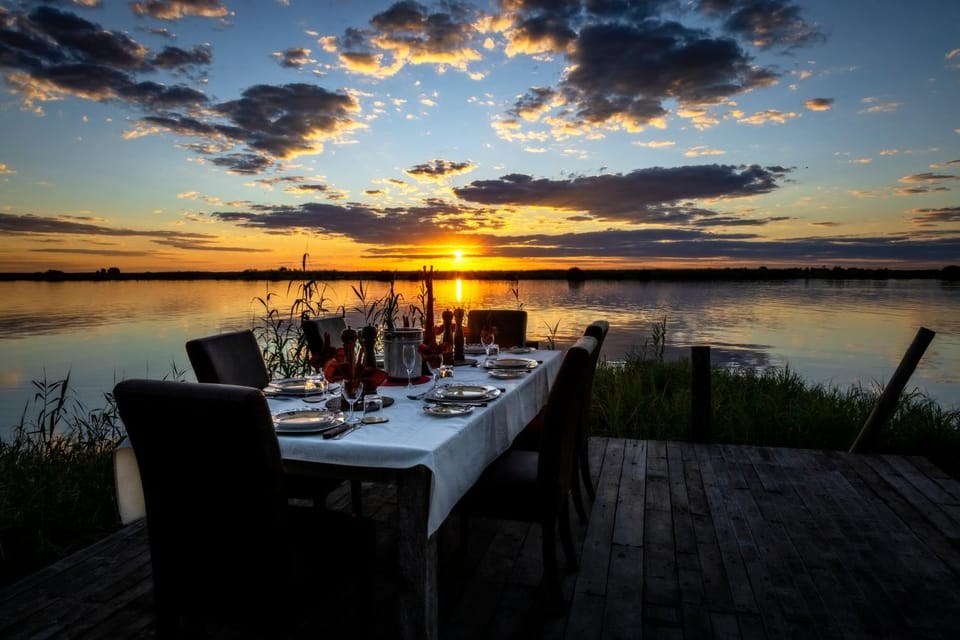 Natural landscape, Dining area, Lake view, River view, Sunset