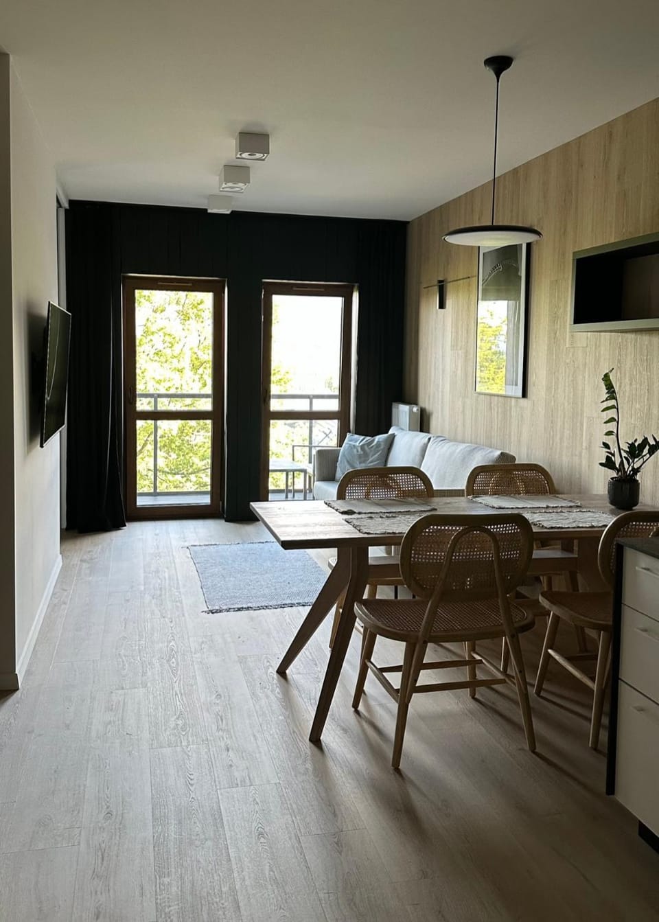 Kitchen or kitchenette, Living room, Dining area