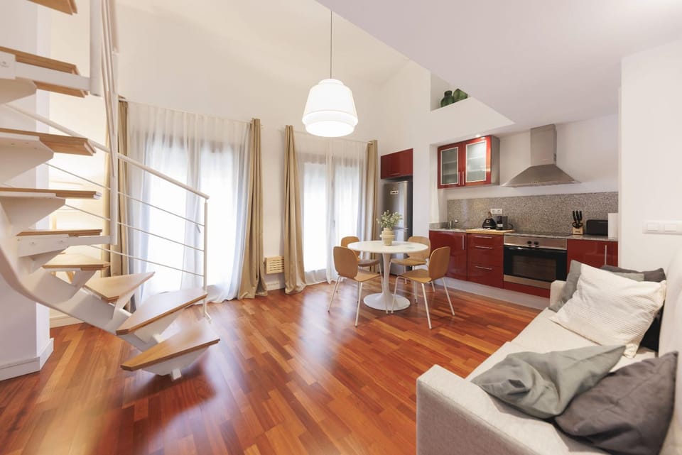 Kitchen or kitchenette, Living room, Dining area