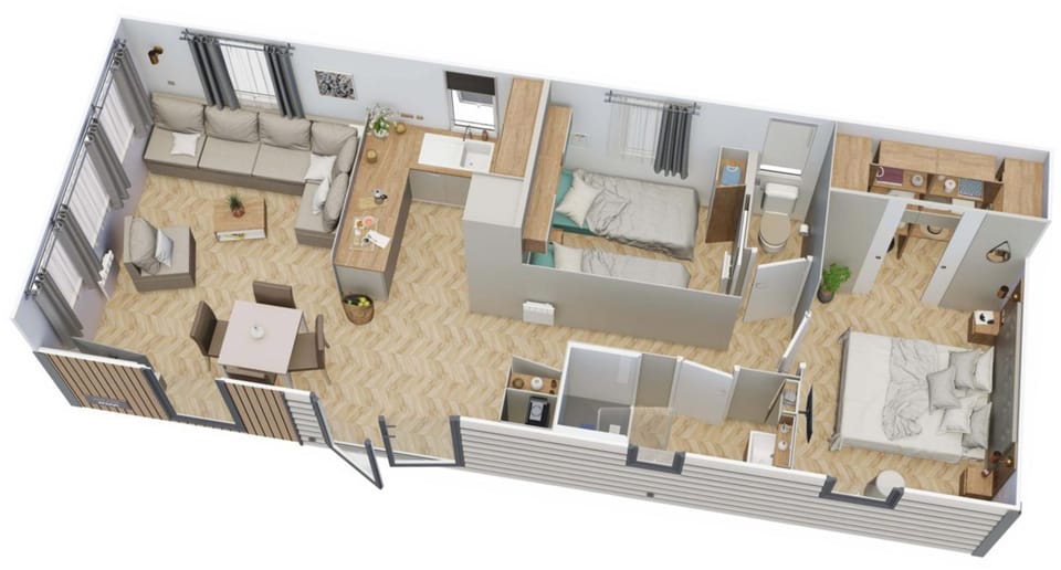 Grand mobile-home 45M2 au calme et au bord de mer Campground/ 
RV Resort in Pays de la Loire