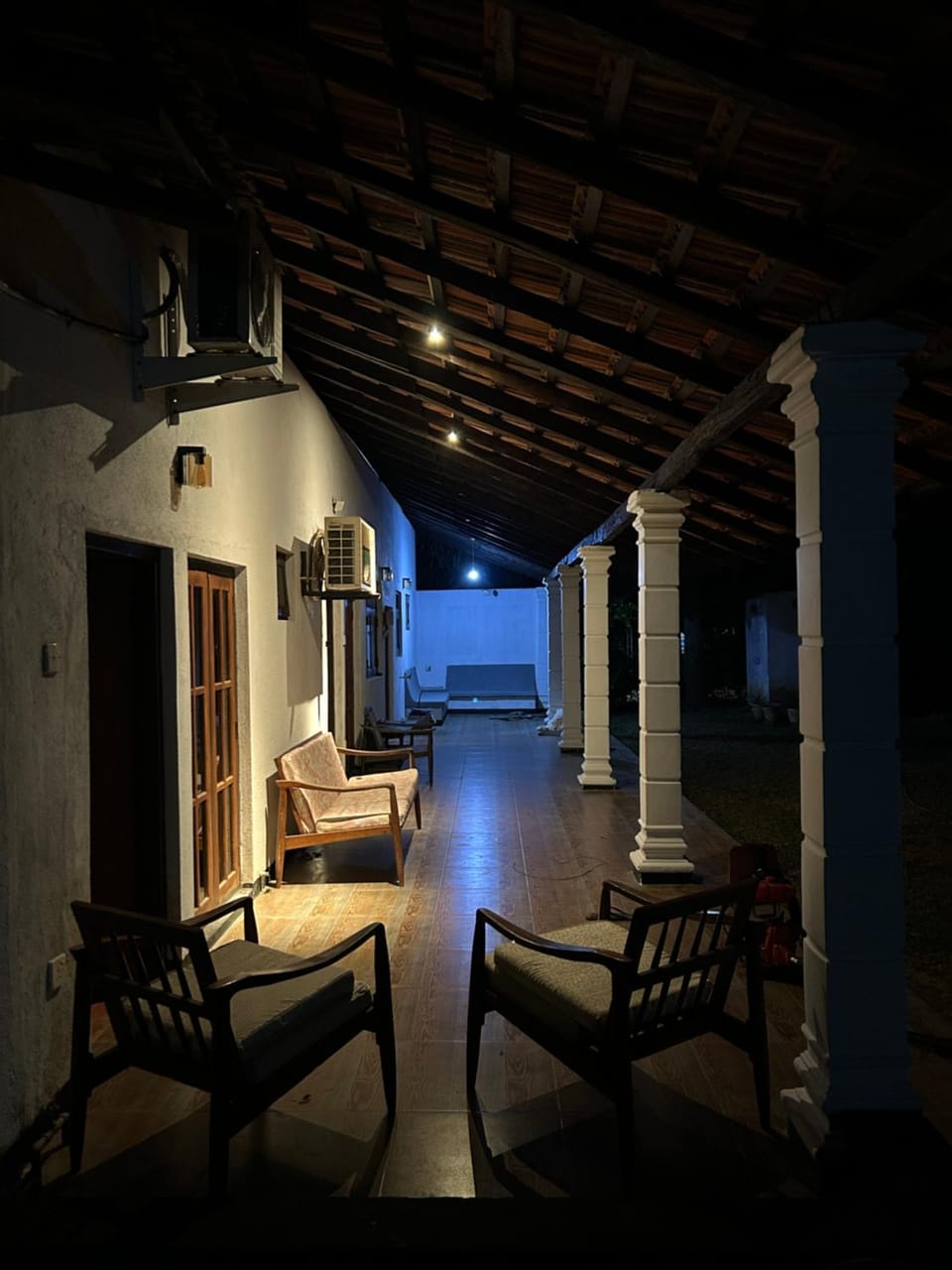 Property building, Night, Balcony/Terrace, Seating area